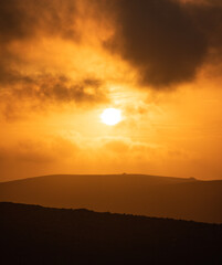 Sunset in the mountains.