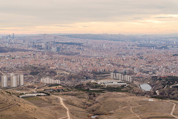 Panoramic Ankara view from Huseyin Gazi hill