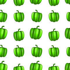 Bell Pepper Emoji Pattern. Traditional Capsicum Food Seamless Background Symbols. Silhouette Emoticon Mexican Design Vector.