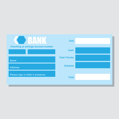 bank payment paper slip with text space to add your identity and amounts. vector illustration