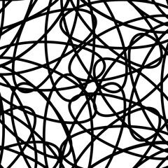 Black and white Abstract Psychedelic Art Background. Vector Illustration.