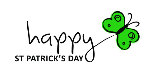 Slogan happy saint Patricks day. Lucky, clover four. Luck shamrock, shamrocks pattern. Irish pub (ireland). Slogan St Patrick's Day or St paddy's day green beer party