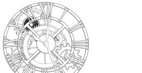 clock graphic symbol 3d illustration