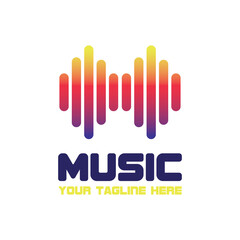 music logo with text space for your slogan tagline. vector illustration