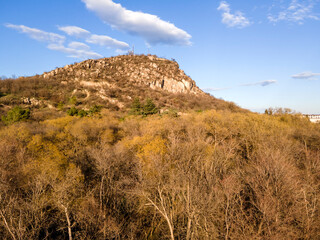 Dzhendem tepe hill and panorama to City of Plovdiv, Bulgaria