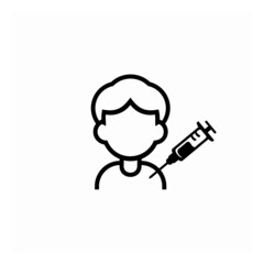 Vaccination logo concept design. Time to vaccinate icon. 
people with syringe, vaccine for COVID-19, flu or influenza