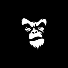angry gorilla head logo template vector. 
Monkey face logo template vector. Ape logo template