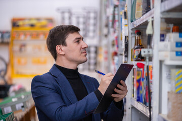 Auto parts store. The seller receives the goods.