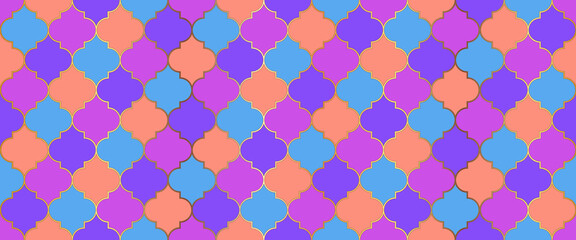 Seamless Moroccan Ornament Ramadan Traditional Mosque Golden Motif. Moroccan