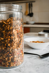glass jar with granola