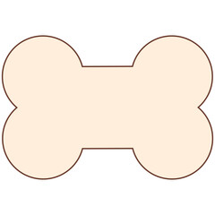 Big pink bone. Theme for dogs and other animals. Vector clipart. Illustration оn blank white background.  