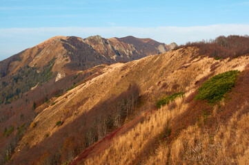 Mountain hill valley landscape. Mountain valley panorama. Mountain hills landscape. Mountain