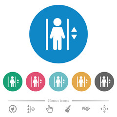 Elevator flat round icons