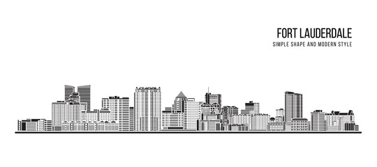 Cityscape Building Abstract Simple shape and modern style art Vector design - Fort Lauderdale city