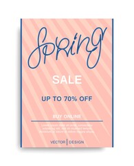 Spring Sale. Trendy poster design. Minimal style. Vector illustration