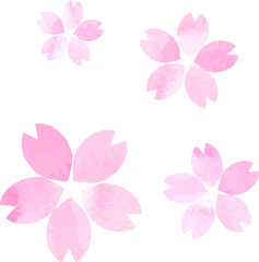 水彩で描いた桜の素材