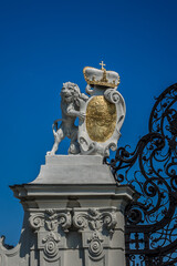 Obraz premium Main entrance Belvedere. Belvedere Palace (1724 was a summer residence for Prince Eugene of Savoy. Vienna, Austria.
