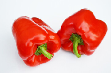 close up sweet red pepper isolated on white background, food concept, healthy food