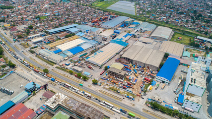 aerial view of Industrial area in Dar es salaam city