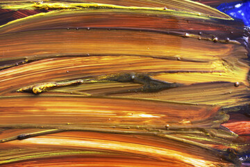 abstract yellow and brown brush strokes