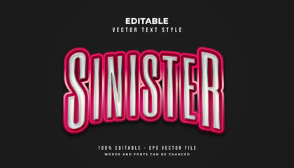 Fototapeta premium Sinister Text Style in Red and White with Curved Effect