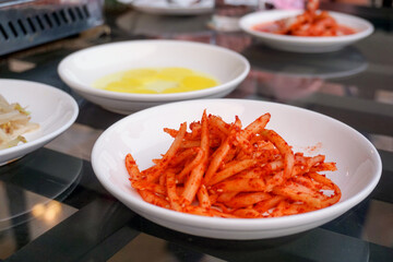 Korean side dish made from papaya kimchi.