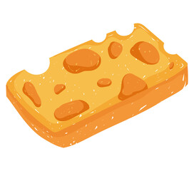 healthy food slice cheese fresh flat icon style