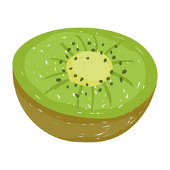 healthy food exotic fruit kiwi flat icon style