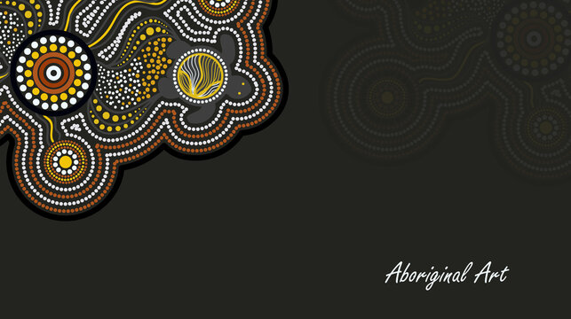 Aboriginal turtle art banner design