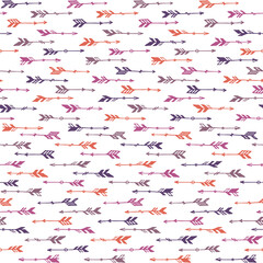 Cute boho arrows vector seamless ornament. Ethnic apache design. Indigenous american theme. Hand