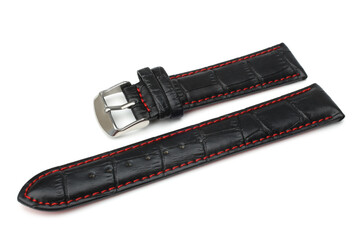Leather watch strap