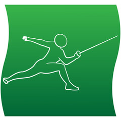 Fencing line icon of a sports set. Vector