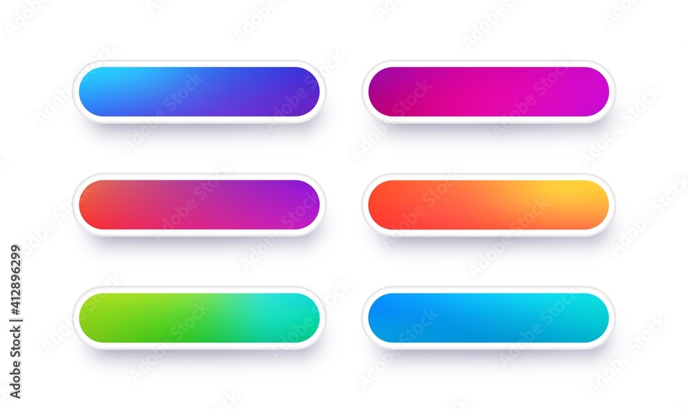 Poster Set of abstract web buttons with shadow. Website concept elements design. Vector buttons for use in web, apps, games, gui.