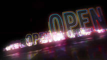 Open source code abstract concept 3d illustration