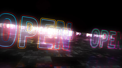 Open source code abstract concept 3d illustration