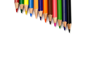 color pencils isolated on white background
