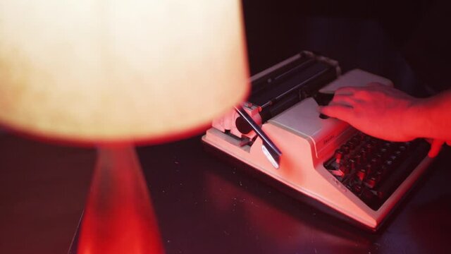 Antique typewriter and printing on it