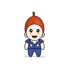 Cute men character wearing ximenia costume.