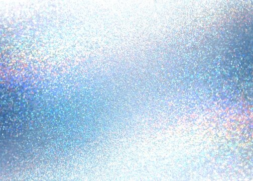 Shimmer blue holographic frosted texture. New year wonderful empty background. Winter festive glitter illustration.