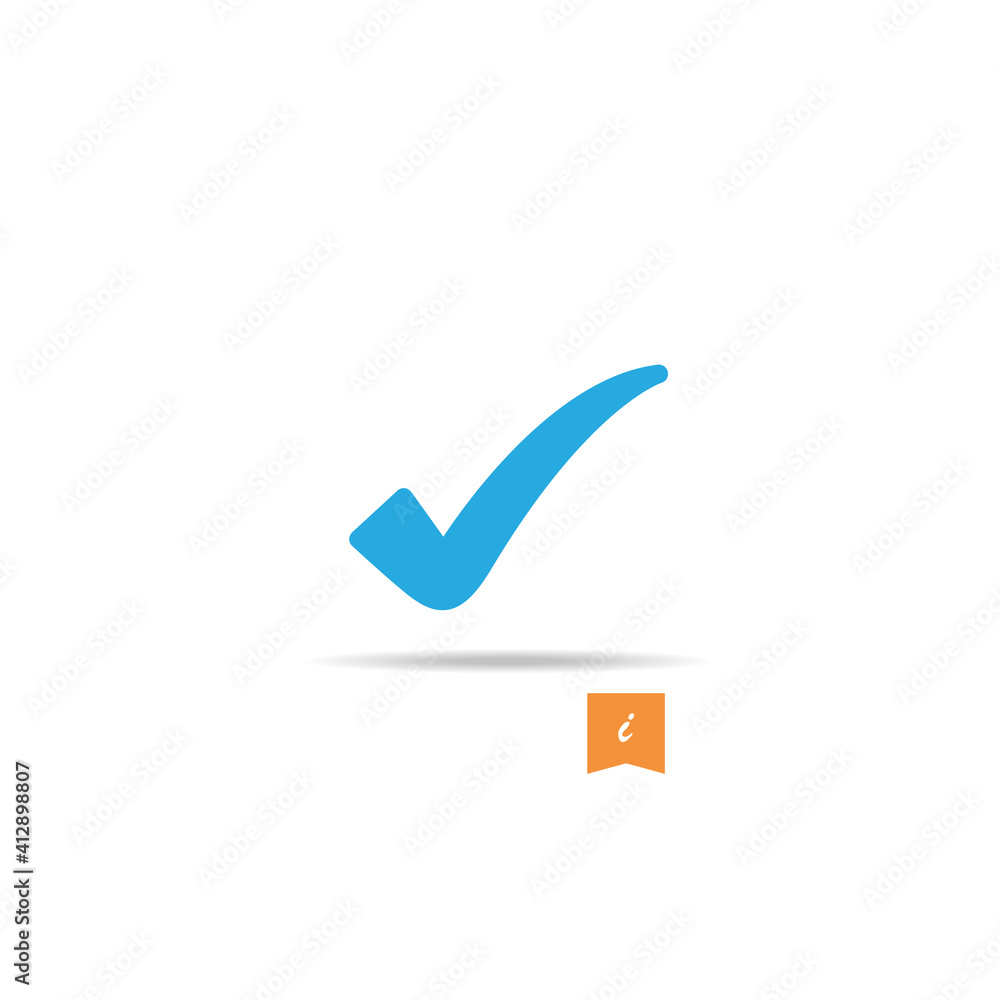 Poster check icon vector isolated on white background. trendy check icon in flat style. template for app, u