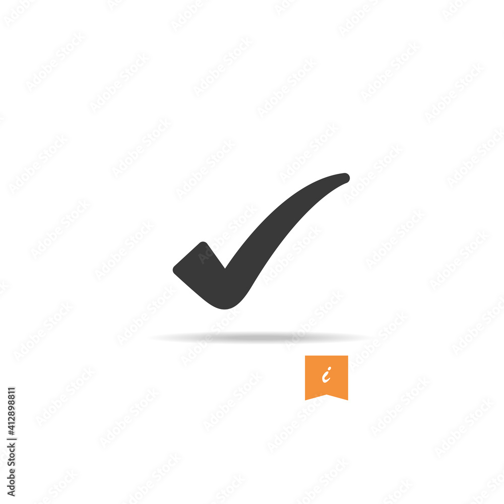 Poster check icon vector isolated on white background. trendy check icon in flat style. template for app, u