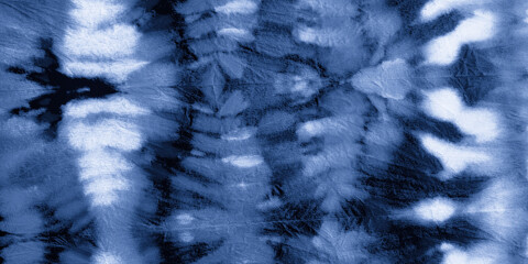 Sea Tie Dye Shibori. Broken Zigzag Effect. Watercolour Spots Print. Sky Handmade Ornament. Texture Shibori. Broken Zigzag Effect. White Handmade Ornament. Tie Dye Shirt.