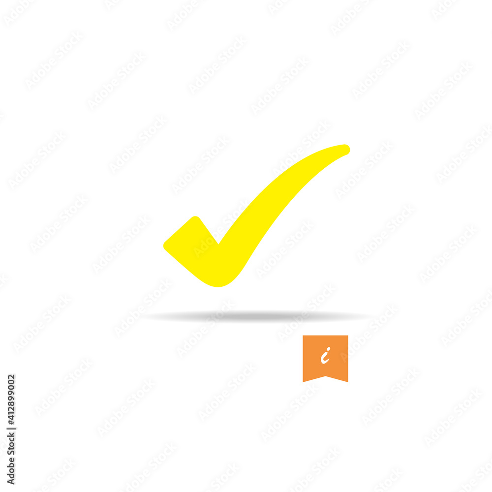 Poster check icon vector isolated on white background. trendy check icon in flat style. template for app, u