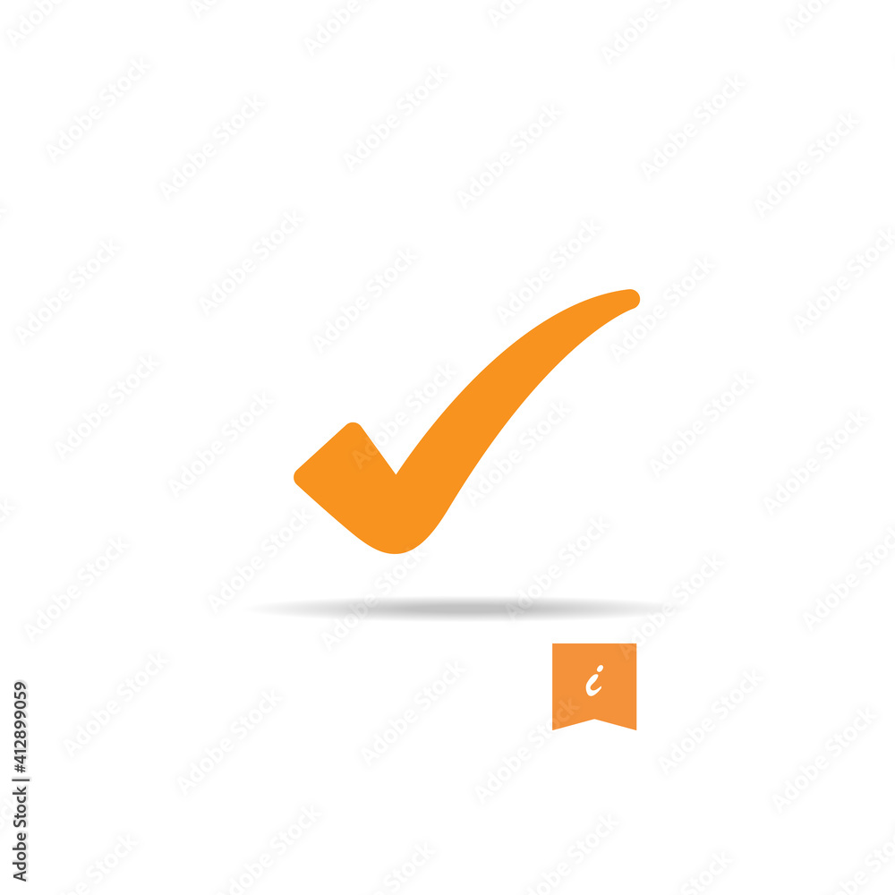 Poster check icon vector isolated on white background. trendy check icon in flat style. template for app, u