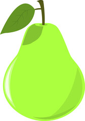 Illustration of a green ripe pear.
