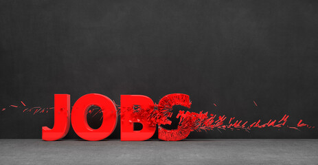 abstract symbol for business job as explosion effect - 3D Illustration