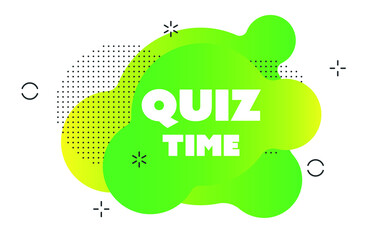 Quiz time logo, concept of questionnaire show sing, quiz button, question competition.