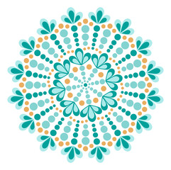 Vector dot painting mandalas. Aboriginal style of dot painting. Painting dishes