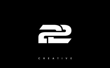 22 Letter Initial Logo Design Template Vector Illustration - obrazy, fototapety, plakaty