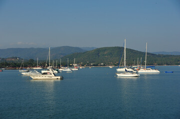 Sailboats at Bangrak Pier, Samui Island, Thailand.